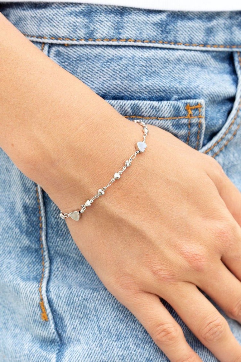 Bracelet Brandy Melville Heart Charm Argent | HOY-05512403